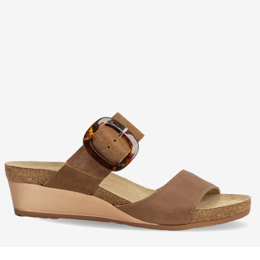 Naot Kingdom Wedge Sandal Shoes Nubuck Leather Metallic Comfort Support Women 40
